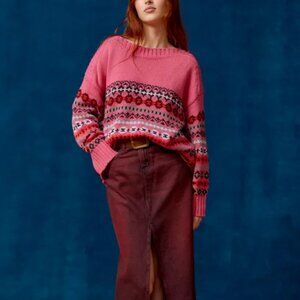 Urban Outfitters BDG Jalen Fairisle Boat Neck Sweater Size Small